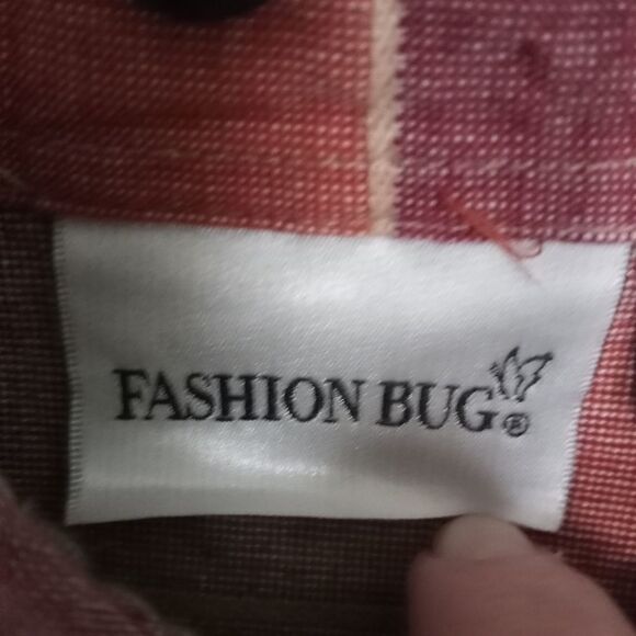 Fashion Bug 14/16 BlendCotton Plaid Longsleeves Button Up Women's Shirt - Picture 2 of 8